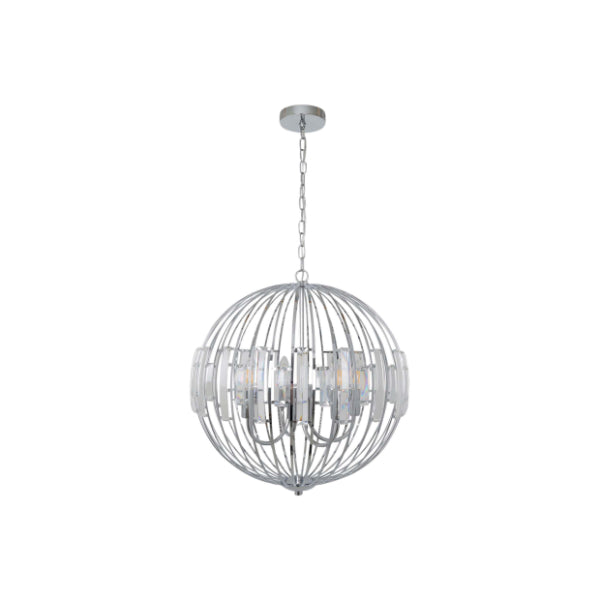 Pagazzi Noemi Polished Chrome Crystal Ceiling Pendant