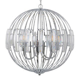 Pagazzi Noemi Polished Chrome Crystal Ceiling Pendant