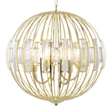 Pagazzi Noemi Polished Brass Crystal Ceiling Pendant