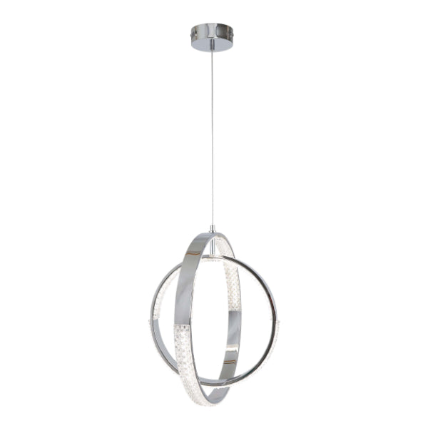 Pagazzi Yaiza Polished Chrome Crystal LED Ceiling Pendant