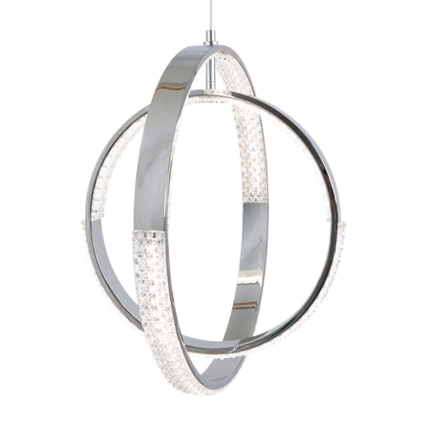 Pagazzi Yaiza Polished Chrome Crystal LED Ceiling Pendant