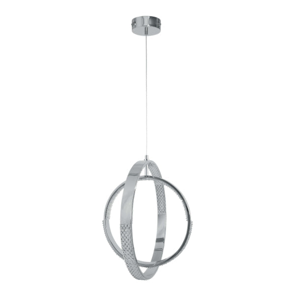 Pagazzi Yaiza Polished Chrome Crystal LED Ceiling Pendant