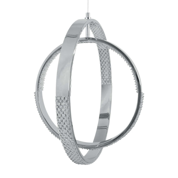 Pagazzi Yaiza Polished Chrome Crystal LED Ceiling Pendant