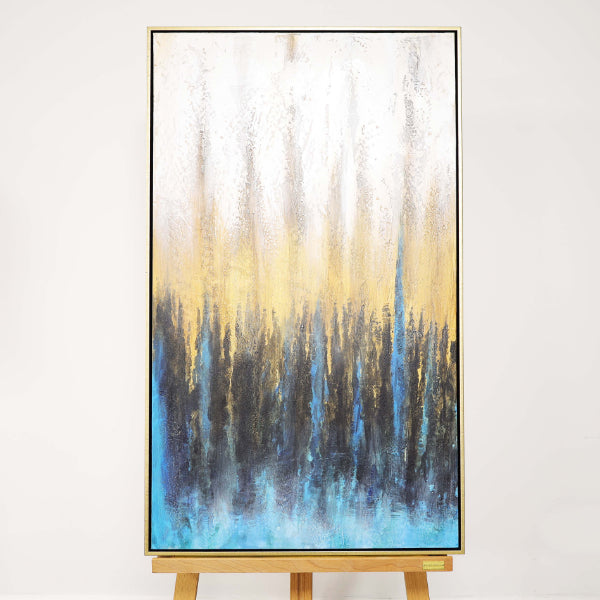 Pagazzi Forest Abstract Canvas with Gold Frame - 60x100cm