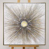 Pagazzi Moonrays Gold Canvas with Gold Frame - 80x80cm