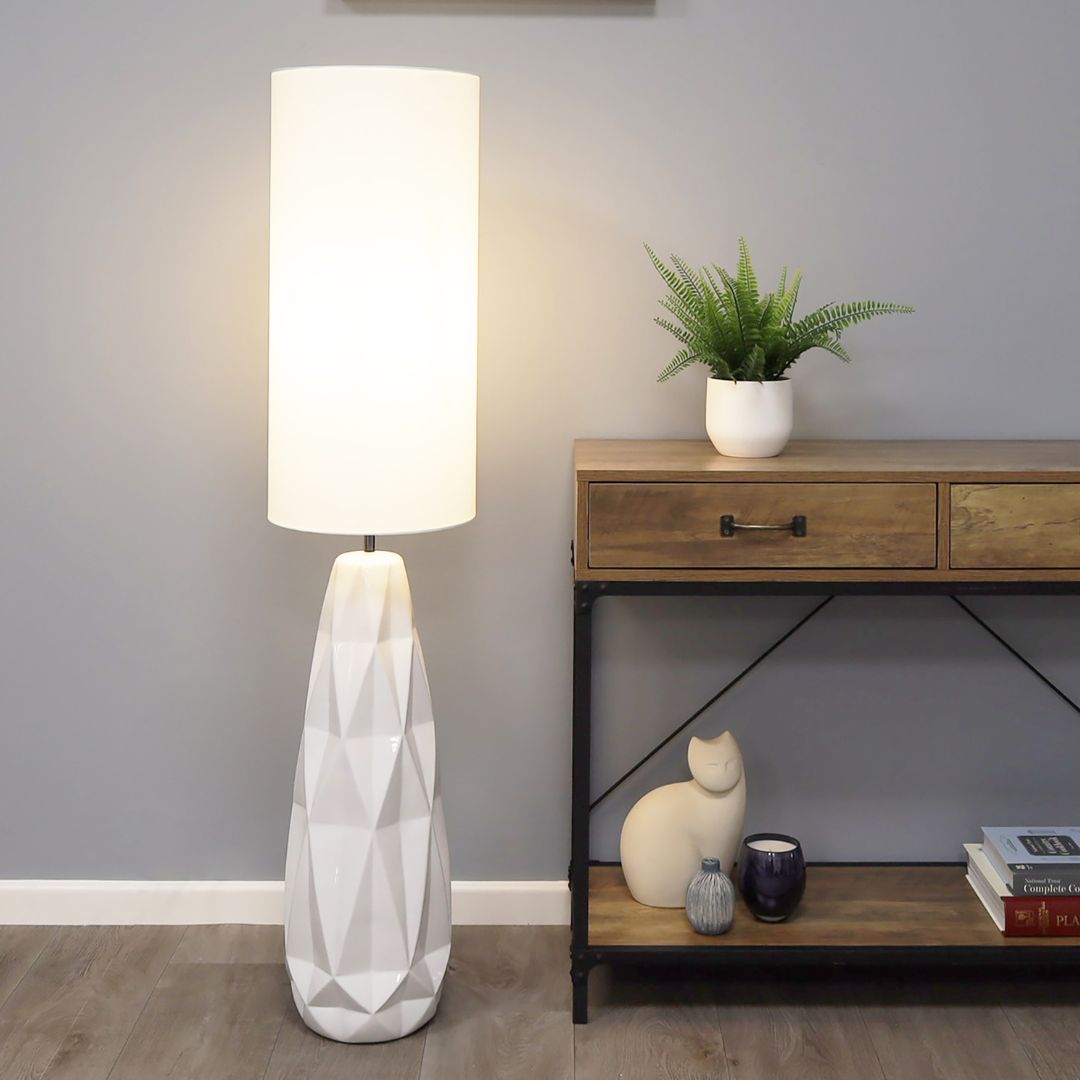 Pagazzi Skova White Ceramic Floor Lamp