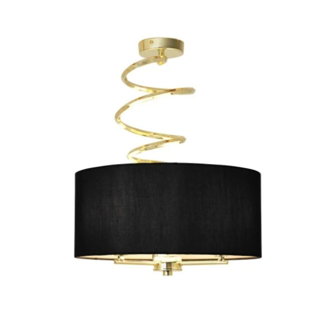 Pagazzi Kasi Polished Brass Semi Flush Ceiling Light