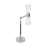 Pagazzi Herrera 2 Light Polished Chrome Glass Table Lamp