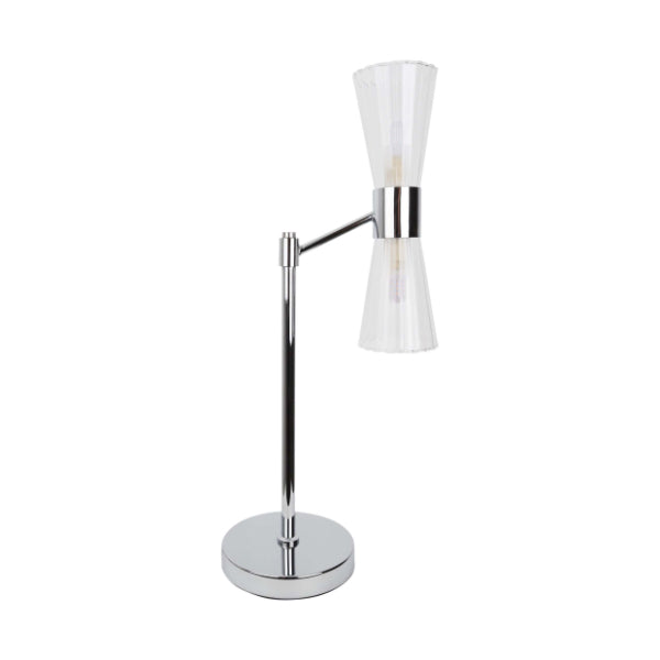 Pagazzi Herrera 2 Light Polished Chrome Glass Table Lamp