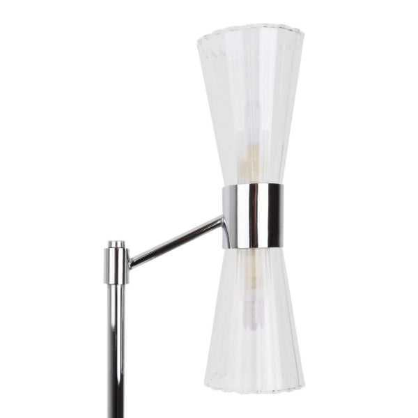Pagazzi Herrera 2 Light Polished Chrome Glass Table Lamp