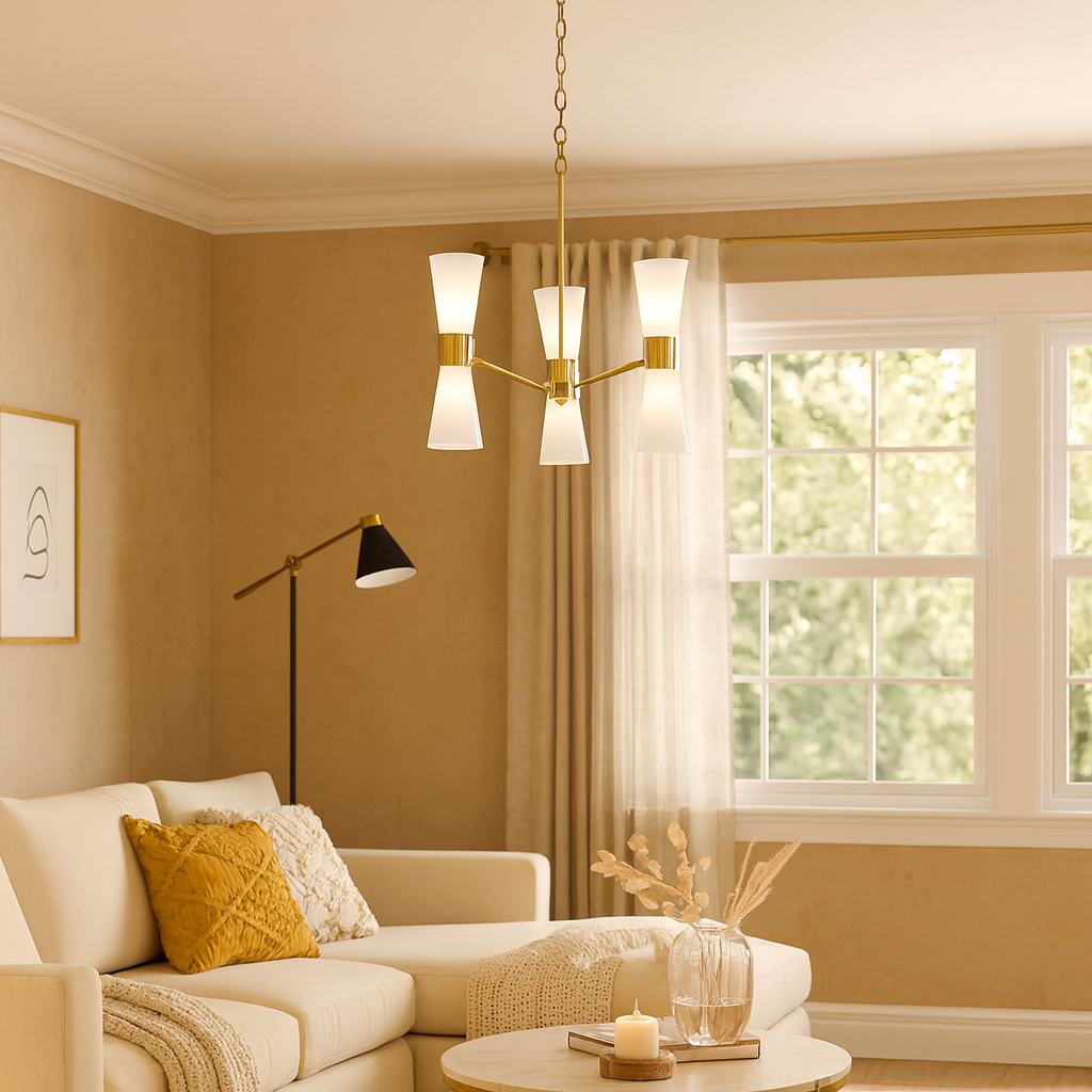 Pagazzi Herrera 6 Light Gold Pendant Ceiling Light