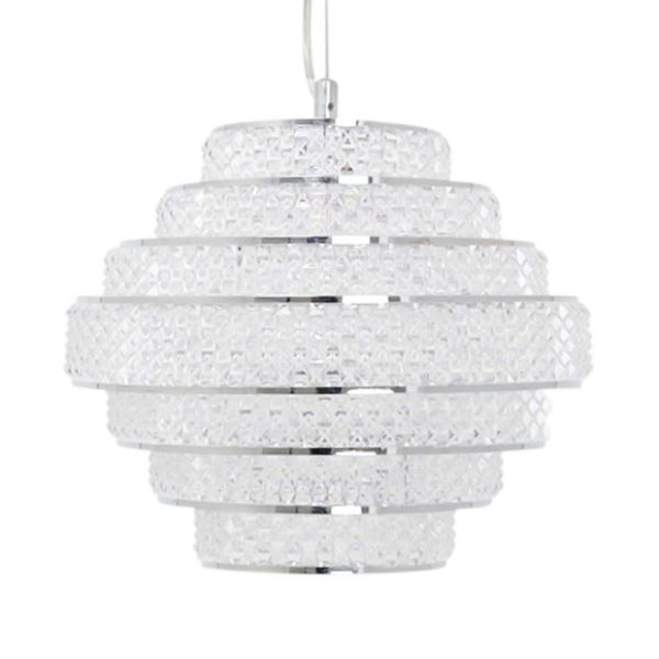 Pagazzi Heini Chrome Crystal Ceiling Pendant