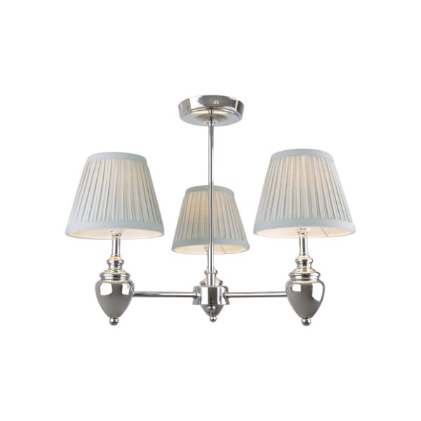 Pagazzi Giona Polished Chrome Grey Semi Flush 3 Light