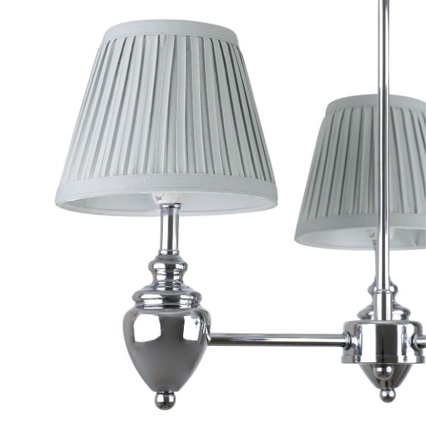 Pagazzi Giona Polished Chrome Grey Semi Flush 3 Light