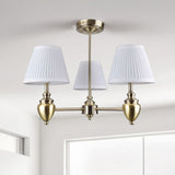 Pagazzi Giona Antique Brass White Semi Flush 3 Light Ceiling Light