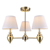 Pagazzi Giona Antique Brass White Semi Flush 3 Light Ceiling Light