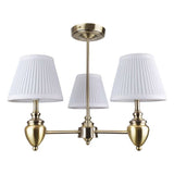 Pagazzi Giona Antique Brass White Semi Flush 3 Light Ceiling Light