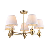 Pagazzi Giona Antique Brass White Semi Flush 5 Light