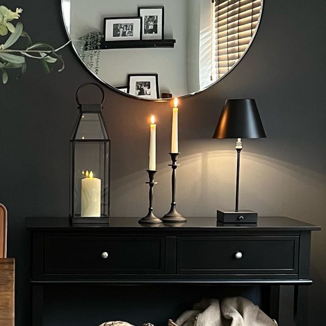 Pagazzi Lustre Black LED Rechargeable Table Lamp