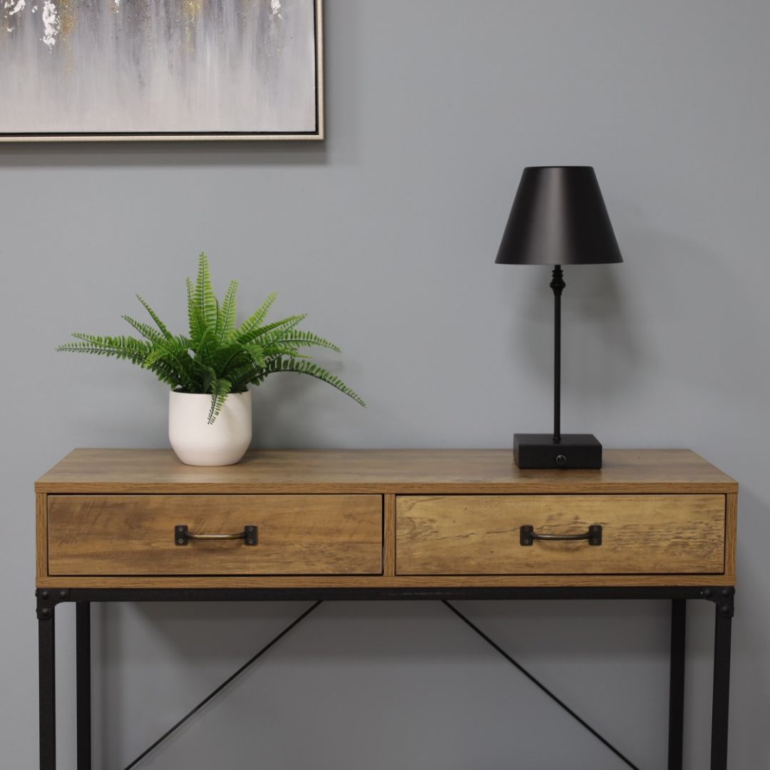 Pagazzi Lustre Black LED Rechargeable Table Lamp