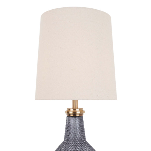 Pagazzi Lia Antique Brass Smoked Glass Table Lamp