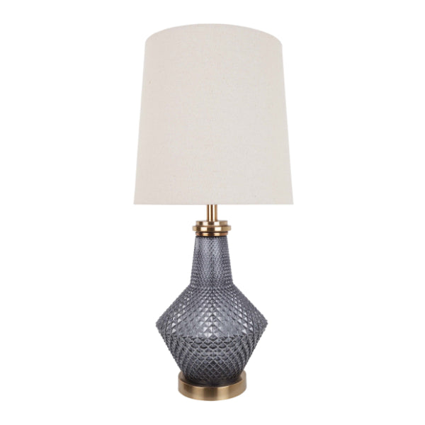 Pagazzi Lia Antique Brass Smoked Glass Table Lamp