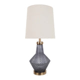 Pagazzi Lia Antique Brass Smoked Glass Table Lamp