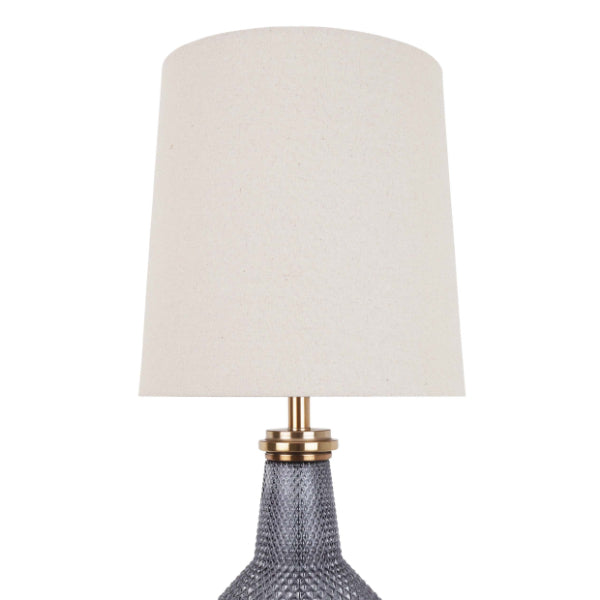 Pagazzi Lia Antique Brass Smoked Glass Table Lamp