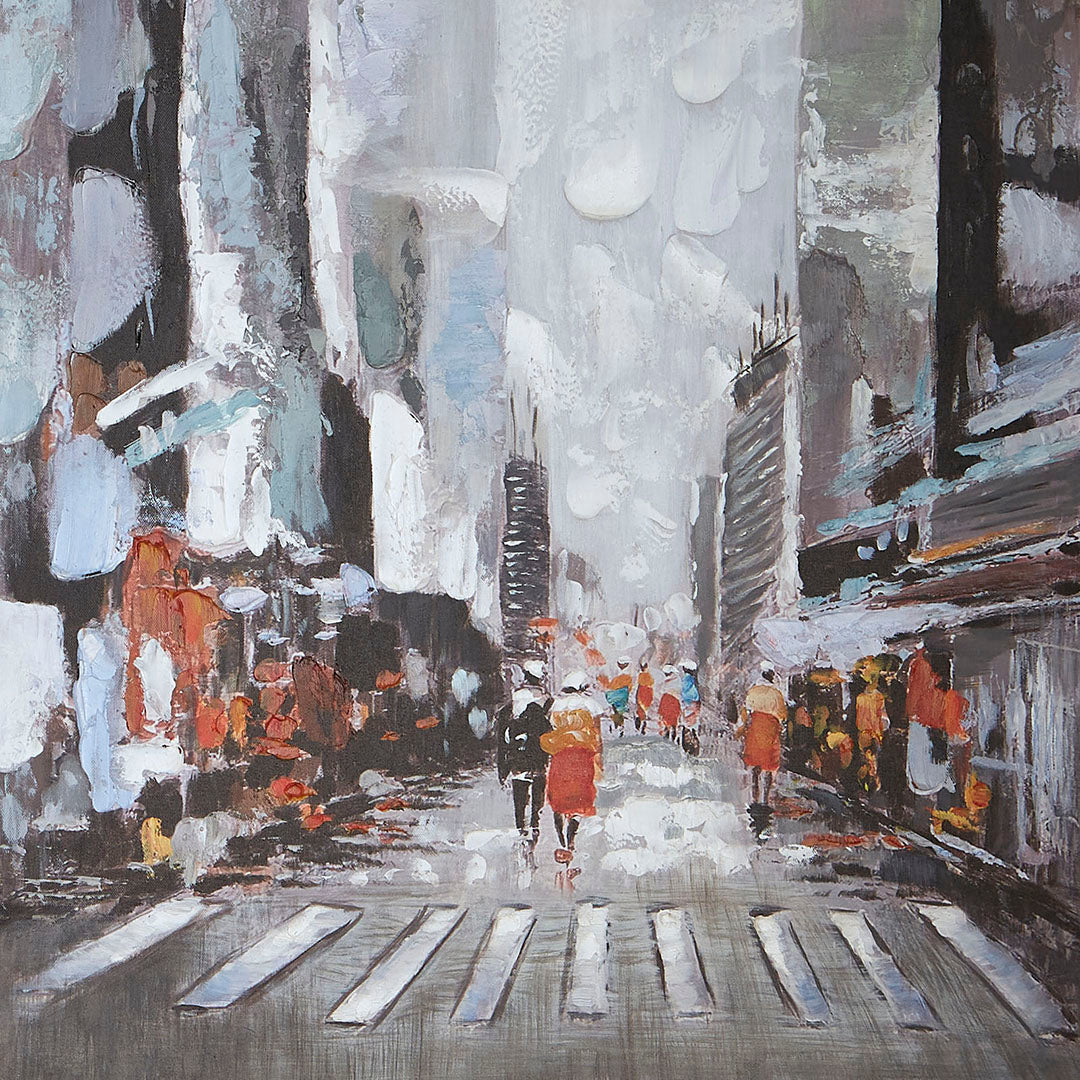 Pagazzi City Limits Grey Hand-Painted Canvas