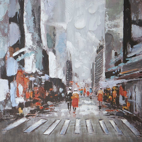 Pagazzi City Limits Grey Hand-Painted Canvas