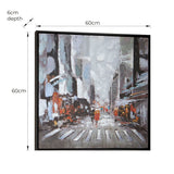 Pagazzi City Limits Grey Hand-Painted Canvas