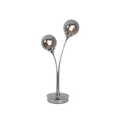 Pagazzi Bungo 2 Light Polished Chrome Smoked Glass Table Lamp