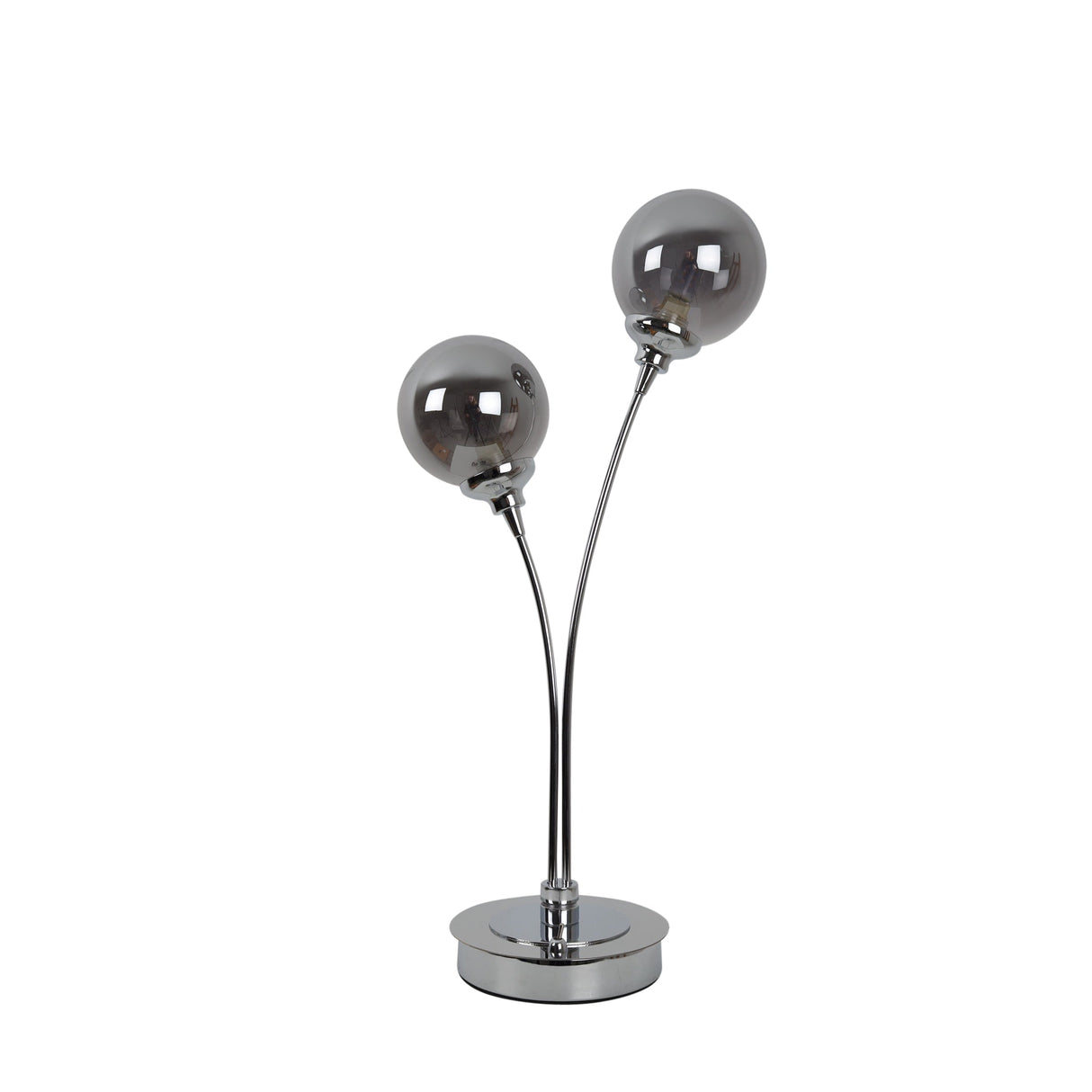 Pagazzi Bungo 2 Light Polished Chrome Smoked Glass Table Lamp