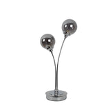 Pagazzi Bungo 2 Light Polished Chrome Smoked Glass Table Lamp