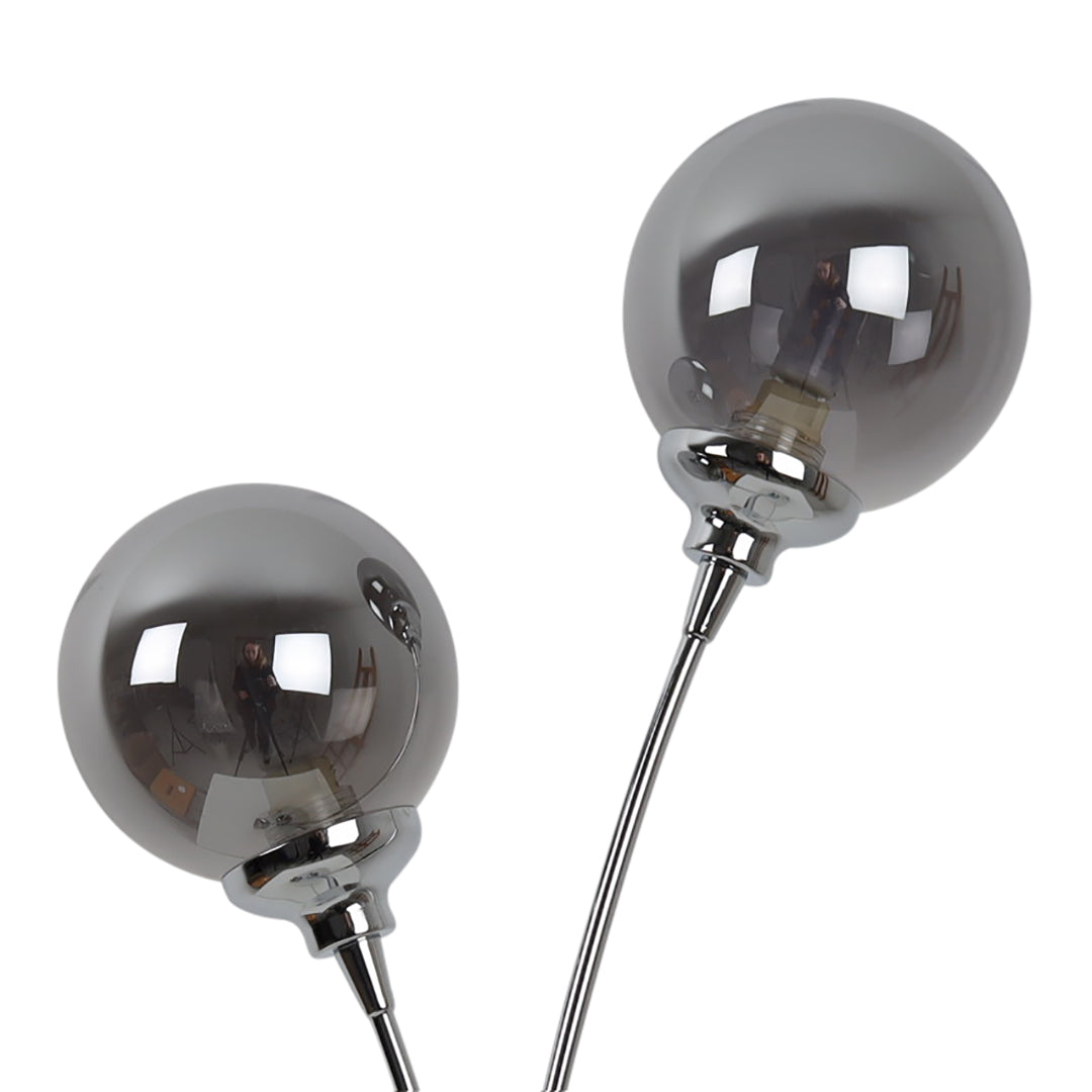 Pagazzi Bungo 2 Light Polished Chrome Smoked Glass Table Lamp