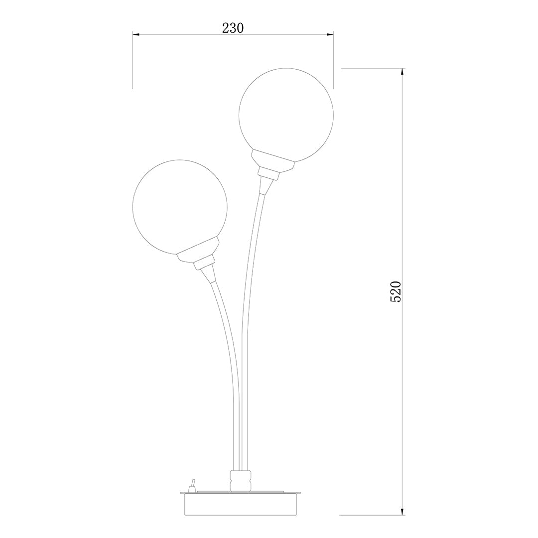Pagazzi Bungo 2 Light Polished Chrome Smoked Glass Table Lamp