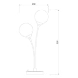 Pagazzi Bungo 2 Light Polished Chrome Smoked Glass Table Lamp