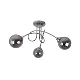 Pagazzi Bungo 3 Light Polished Chrome Smoked Glass Ceiling Light