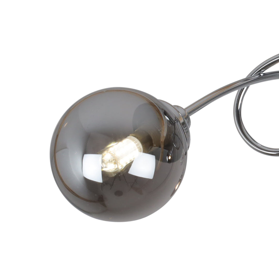 Pagazzi Bungo 3 Light Polished Chrome Smoked Glass Ceiling Light