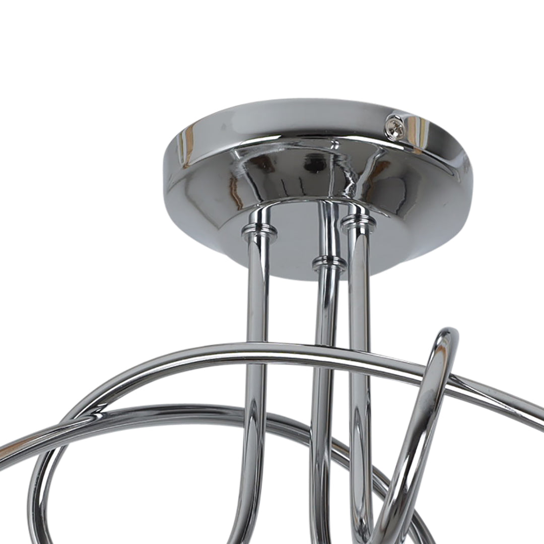 Pagazzi Bungo 3 Light Polished Chrome Smoked Glass Ceiling Light