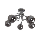 Pagazzi Bungo 5 Light Polished Chrome Smoked Glass Ceiling Light