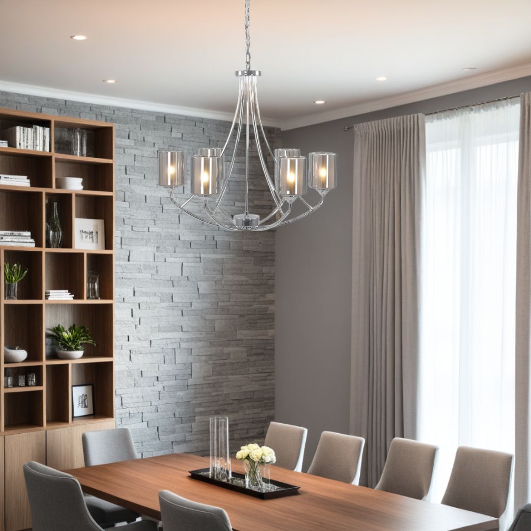 Pagazzi Ashton 6 Light Polished Chrome Chandelier Ceiling Light