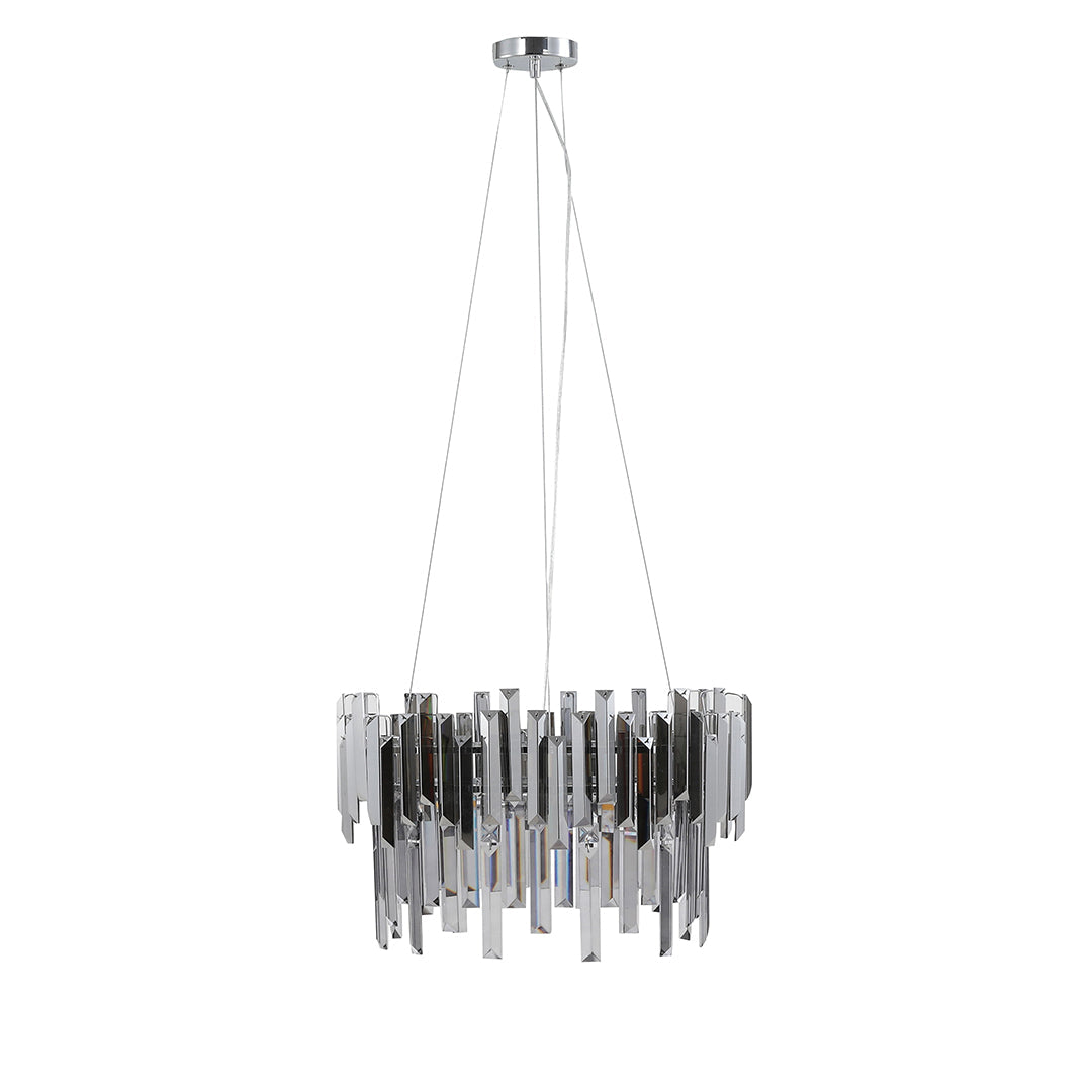Pagazzi Onega 3 Light Chrome Smoked Glass Pendant Ceiling Light