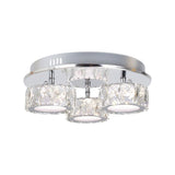 Pagazzi Dilan 3 Light Polished Chrome Crystal LED Flush Ceiling Light