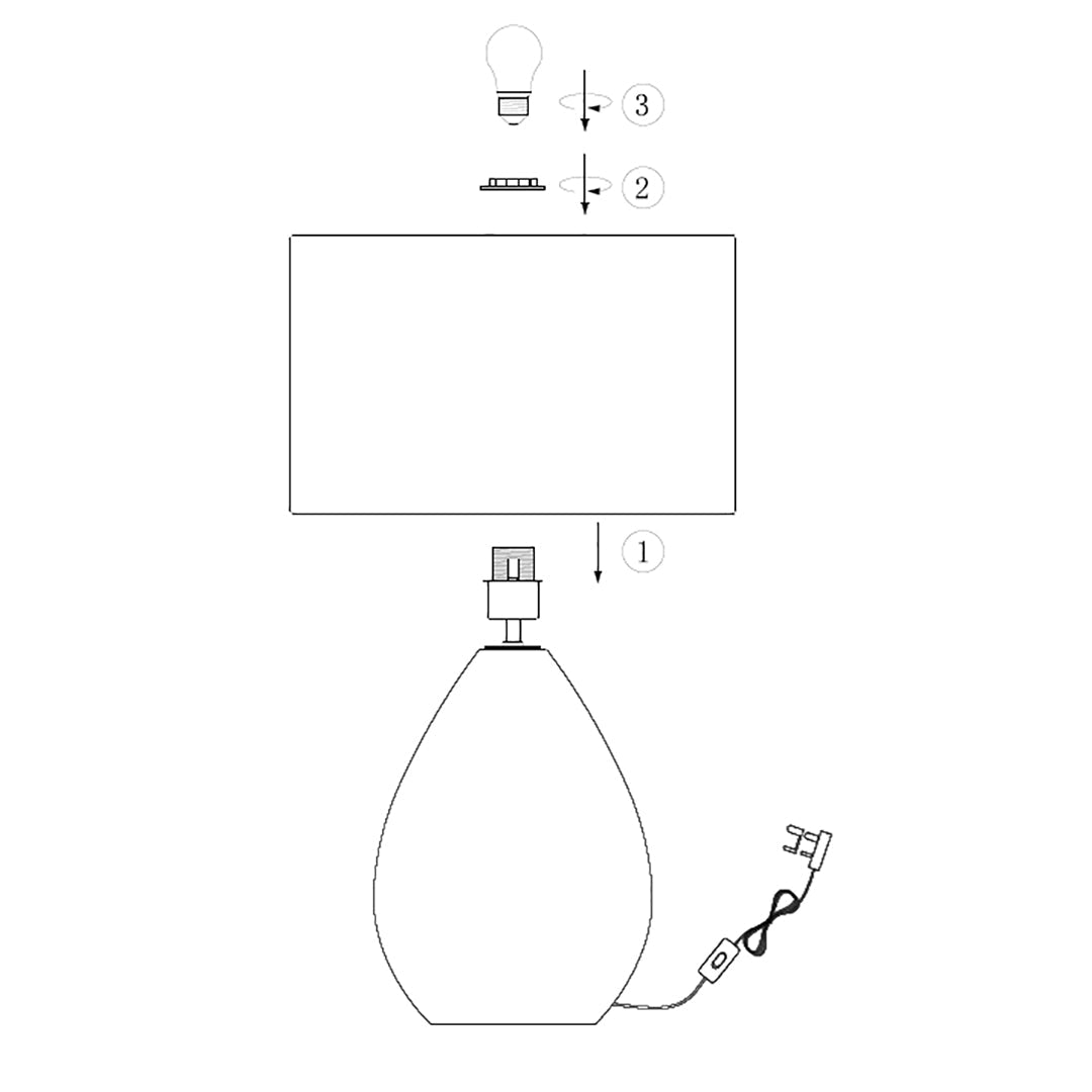 Pagazzi Waltham Smoked Glass Table Lamp
