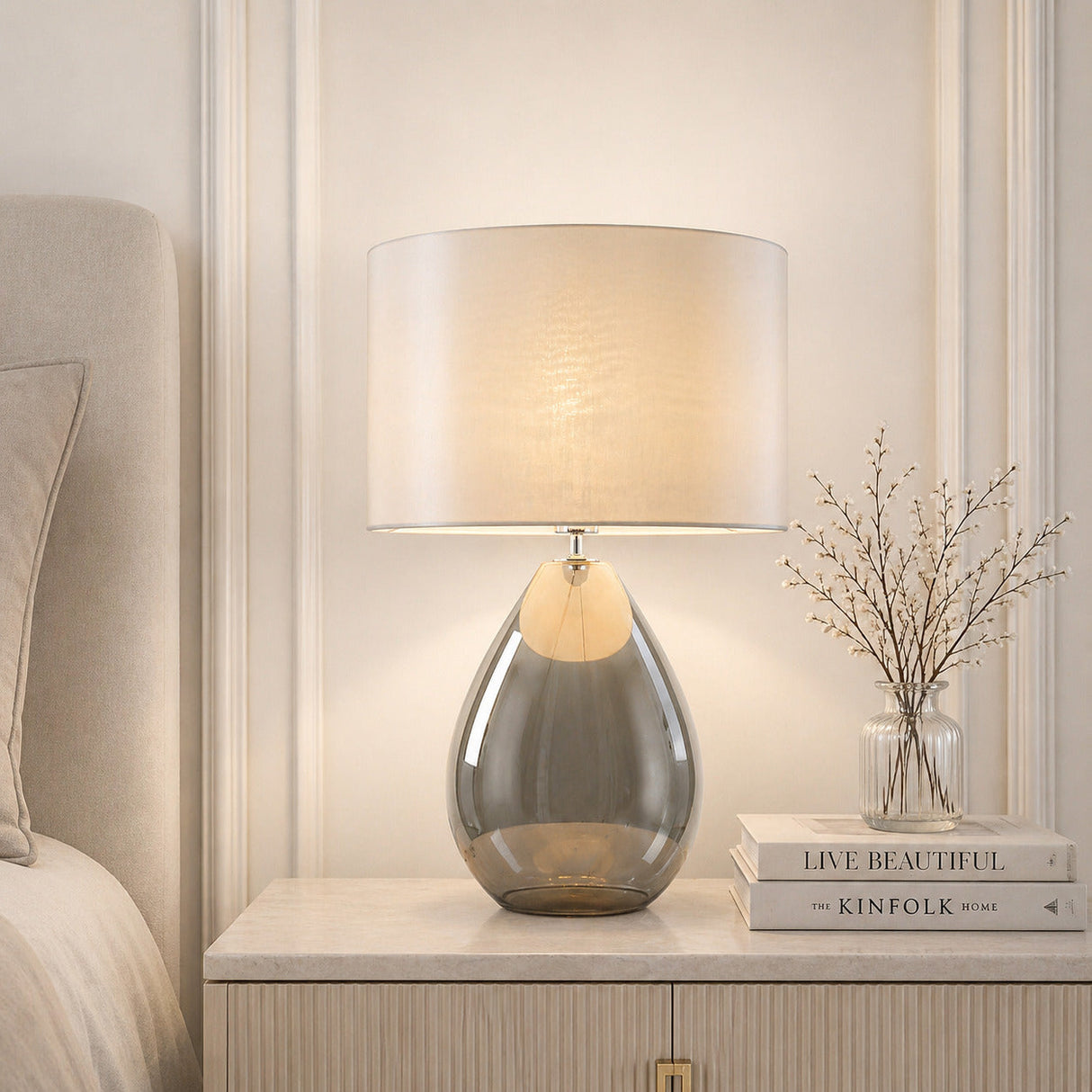 Pagazzi Waltham Smoked Glass Table Lamp
