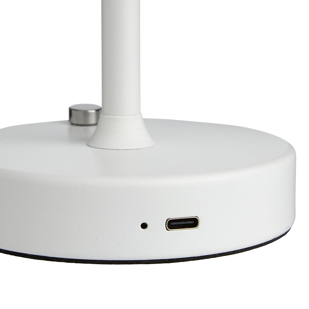 Pagazzi Energize White LED Rechargeable Desk Lamp with Touch Sensor