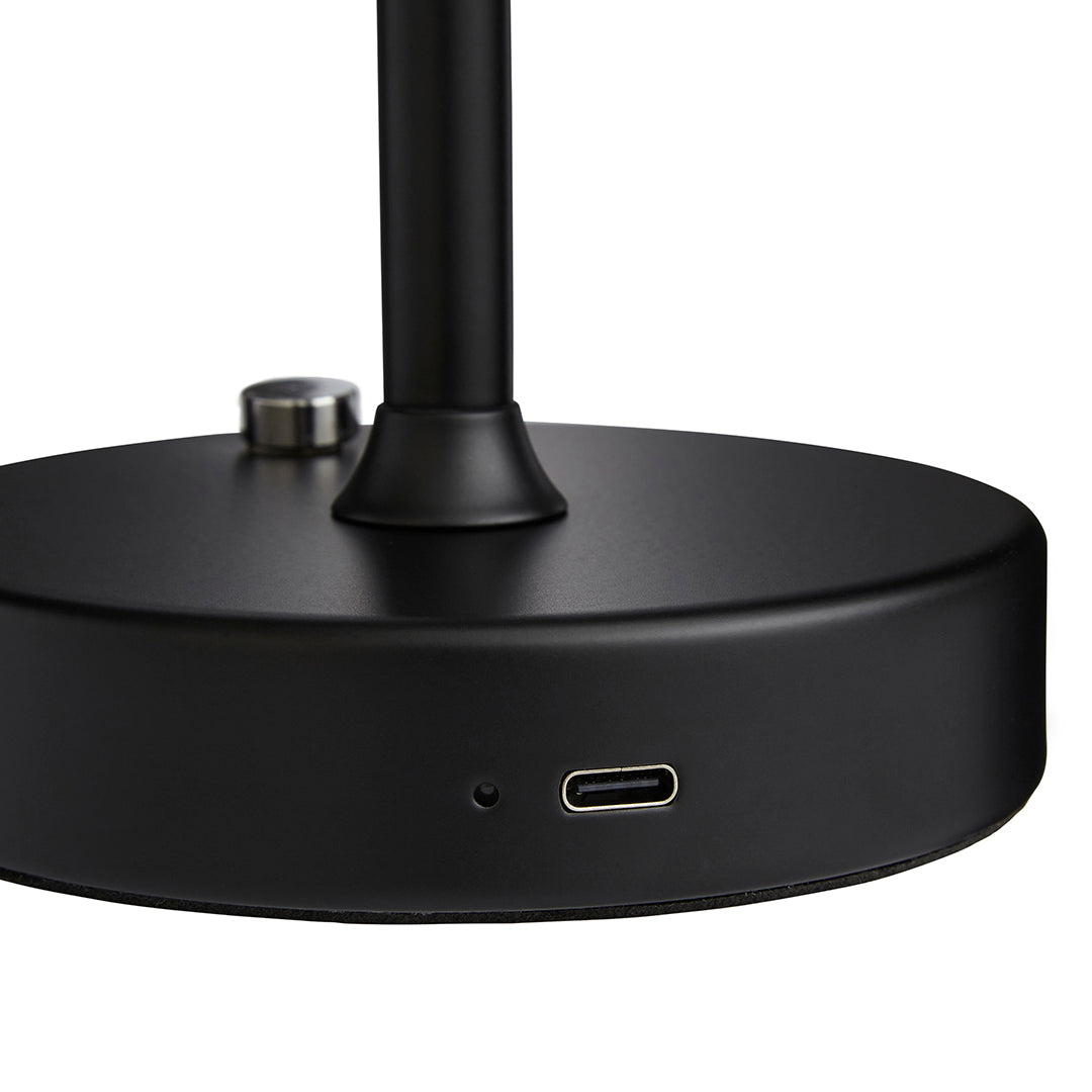 Pagazzi Energize Black LED Rechargeable Desk TableLamp with Touch Sensor