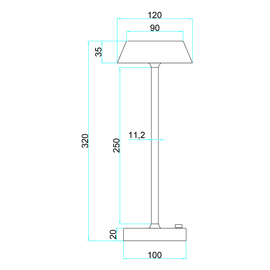 Pagazzi Energize Black LED Rechargeable Desk TableLamp with Touch Sensor