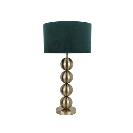 Pagazzi Aila Antique Brass Table Lamp with Green Shade